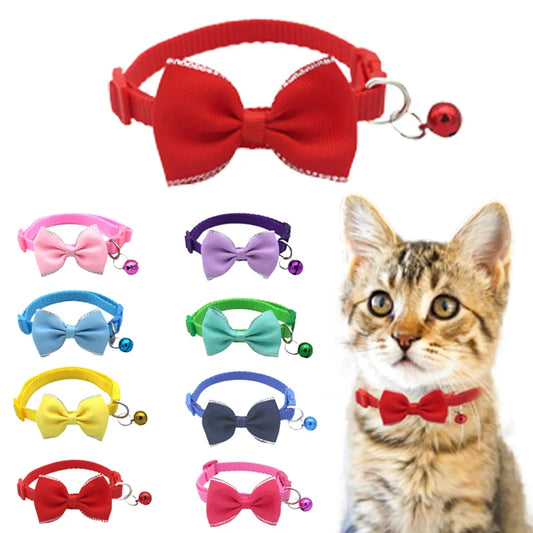 Nylon Bell Bow Pet Tie Collar